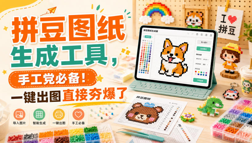 拼豆图纸生成工具，手工党必备！一键出图直接夯爆了-LanTi云网创
