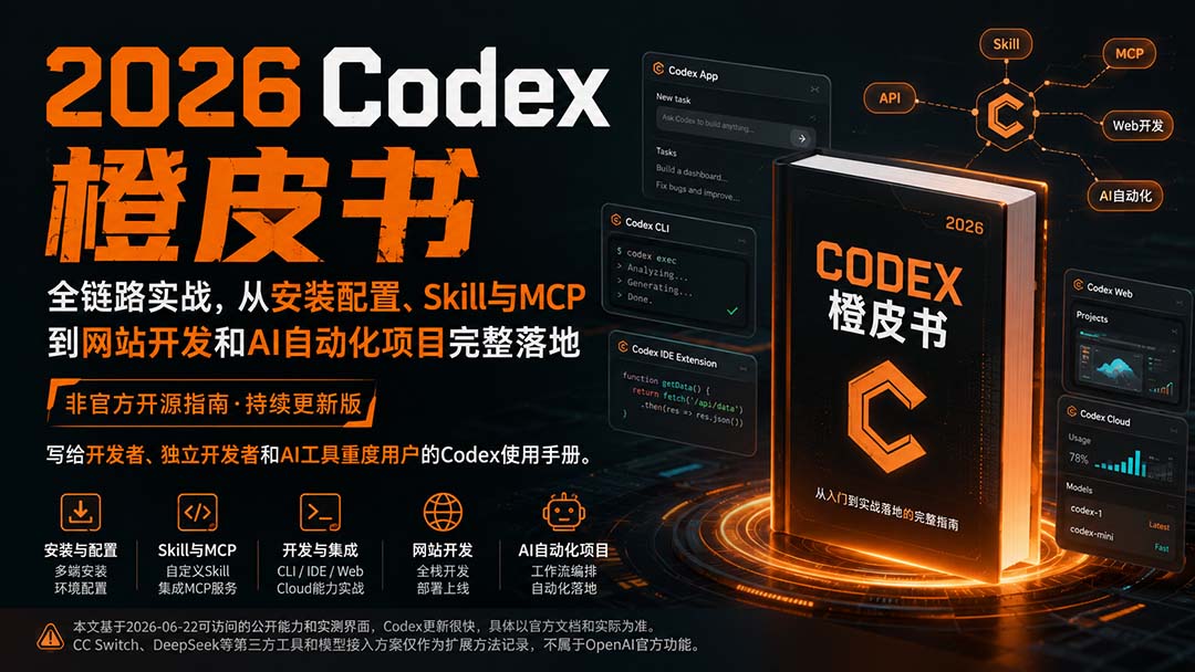 2026Codex橙皮书：全链路实战，从安装配置、Skill与MCP到网站开发和AI自动化项目完整落地-LanTi云网创