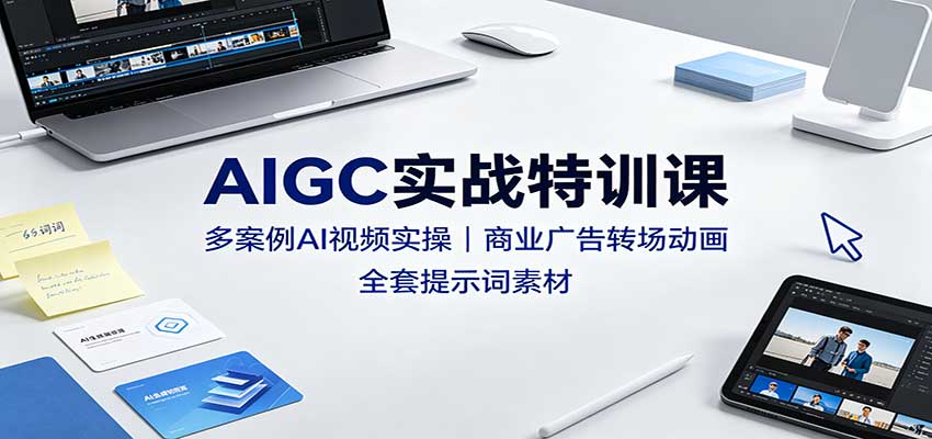 AIGC实战特训课：多案例AI视频实操，商业广告转场动画，全套提示词素材-LanTi云网创
