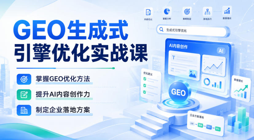 GEO生成式引擎优化实战课，掌握GEO优化方法，提升AI内容创作力，制定企业落地方案-LanTi云网创