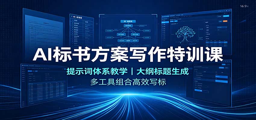 AI标书方案写作特训课：提示词体系教学，大纲标题生成，多工具组合高效写标-LanTi云网创
