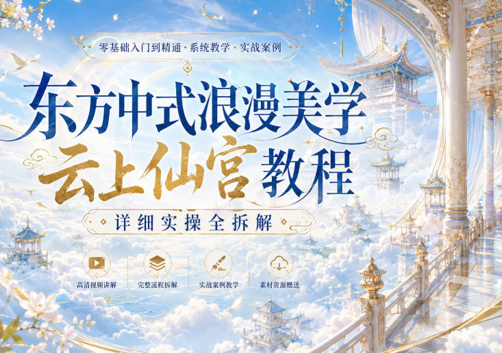 东方中式浪漫美学云上仙宫教程，详细实操全拆解-LanTi云网创