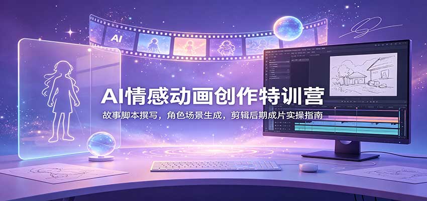 AI情感动画创作特训营：故事脚本撰写，角色场景生成，剪辑后期成片实操指南-LanTi云网创
