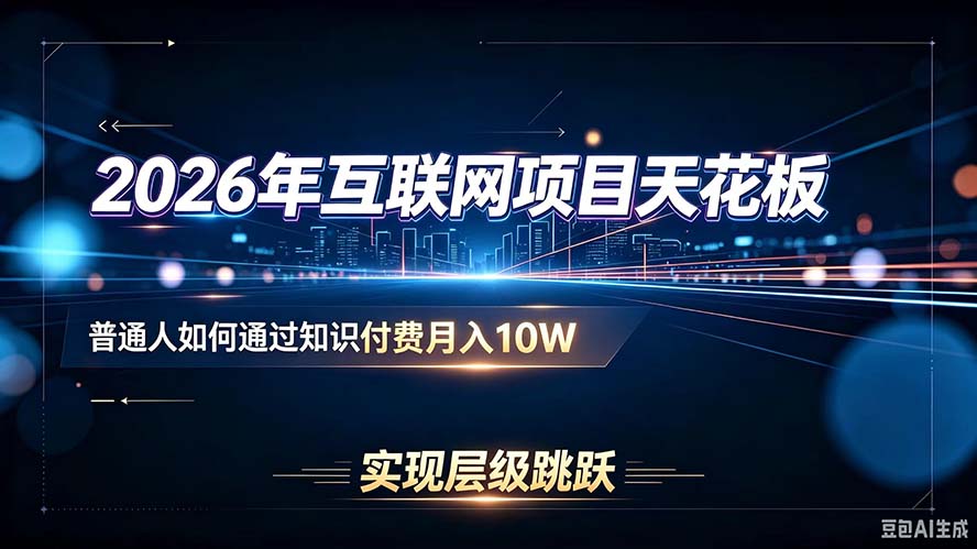 2026年互联网项目天花板：普通人如何通过知识付费月入10W，实现层级跳跃-LanTi云网创
