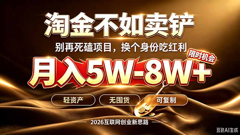 别再傻乎乎埋头跑项目！互联网真正赚钱逻辑：做卖铲人，拒绝当韭菜，逆风翻盘月入5-8W+-LanTi云网创