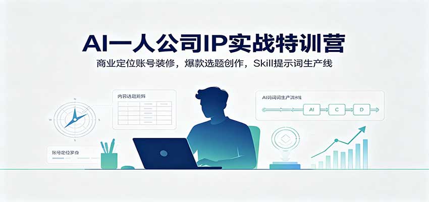 AI一人公司IP实战特训营：商业定位账号装修，爆款选题创作，Skill提示词生产线-LanTi云网创