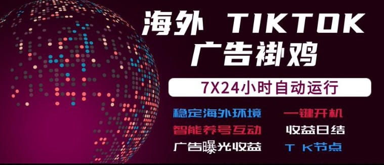 海外TikTok挂G流量变现，7X24自动运行，广告曝光收益，收益日结【揭秘】-LanTi云网创