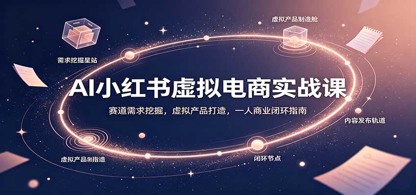 AI小红书虚拟电商实战课：赛道需求挖掘，虚拟产品打造，一人商业闭环指南-LanTi云网创