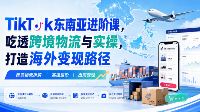 TikTok东南亚进阶课，吃透跨境物流与实操，打造海外变现路径-LanTi云网创