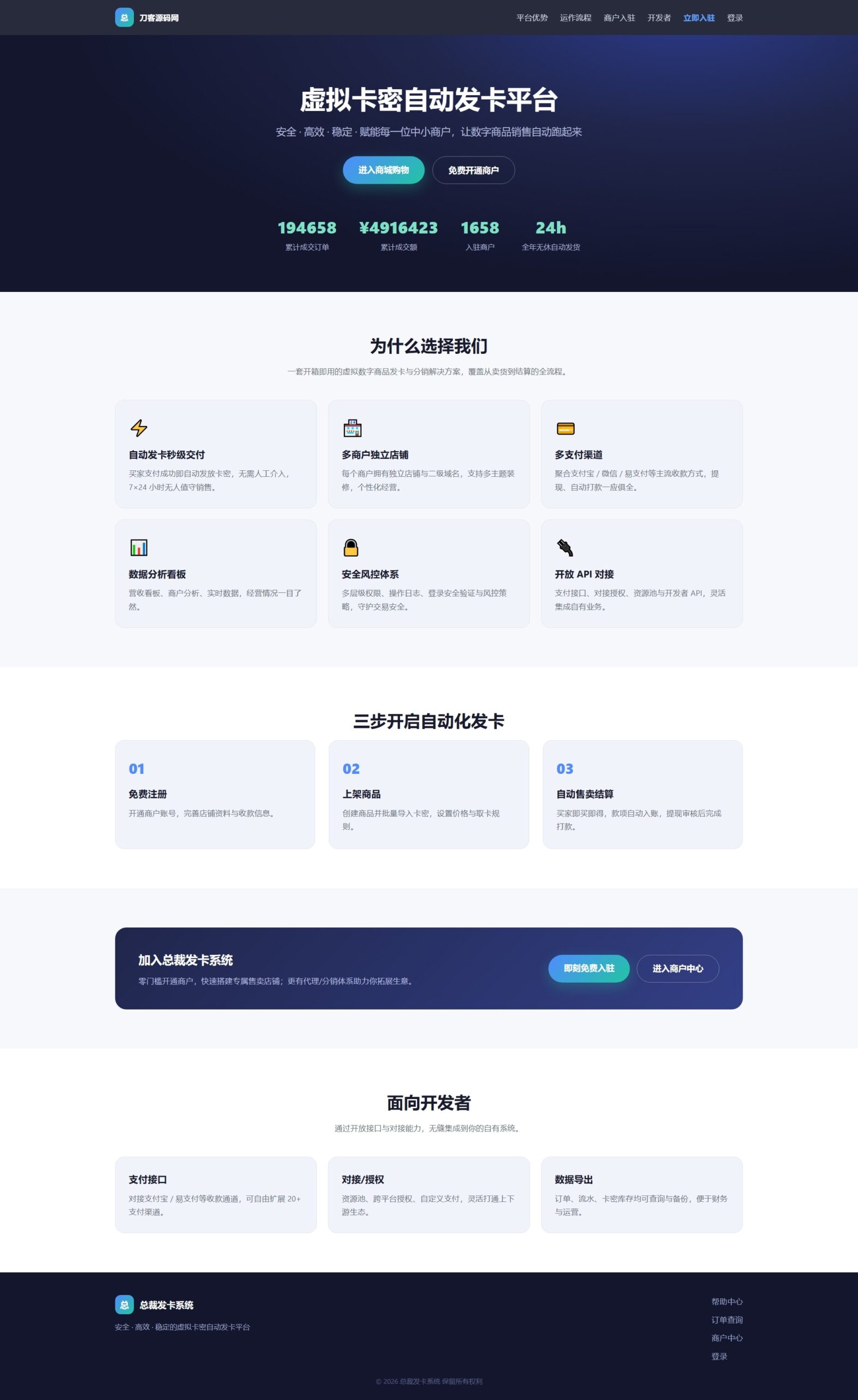 总裁自动发卡系统源码-LanTi云网创