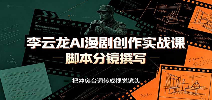 李云龙AI漫剧创作实战课：角色人设还原，脚本分镜撰写，AI漫剧成片完整制作教学-LanTi云网创