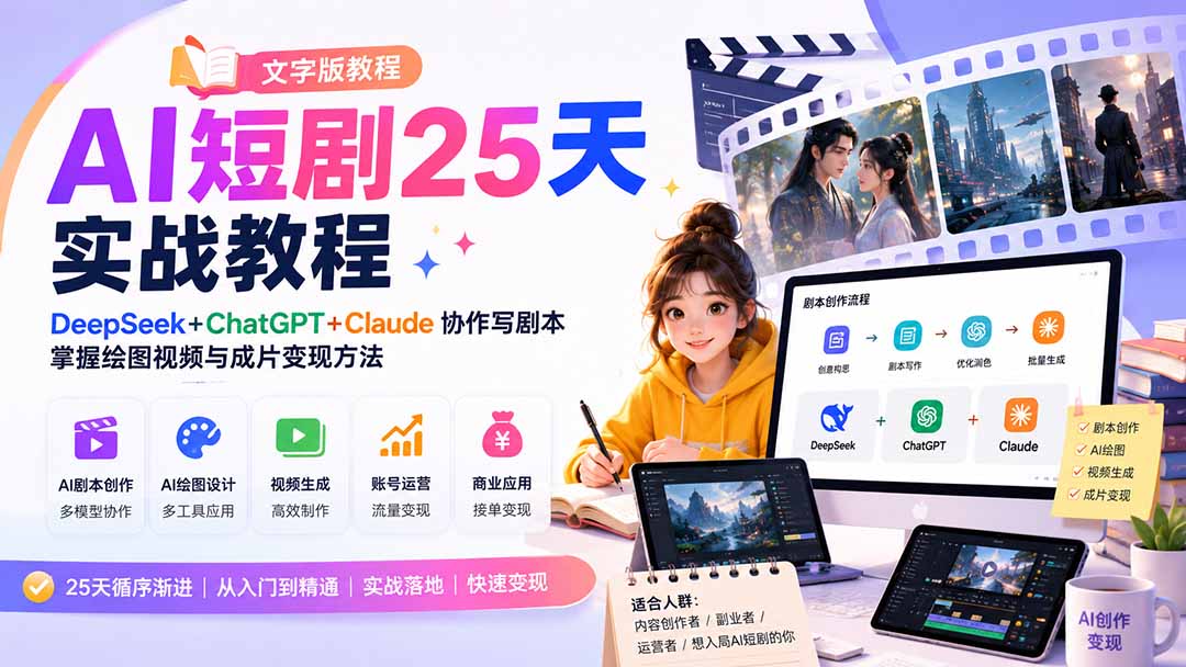 AI短剧25天实战教程(文字版教程-LanTi云网创