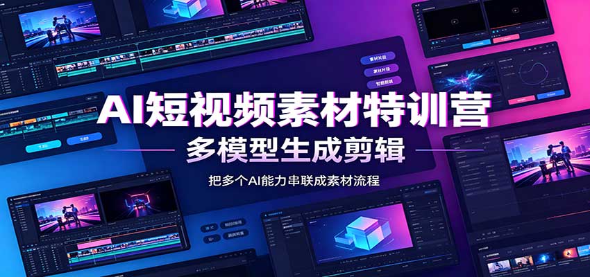 AI短视频素材特训营：Codex本地部署实操，多模型生成剪辑，爆量素材挖掘教学-LanTi云网创