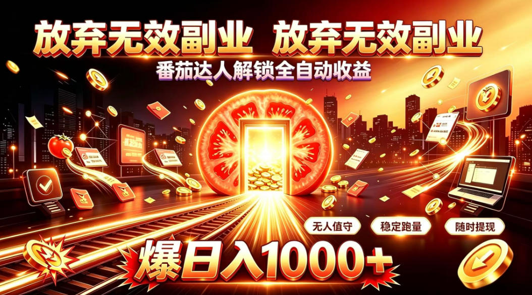 放弃无效副业，番茄达人解锁全自动收益，日入1k+，门槛最低的线上轻资产项目【揭秘】-LanTi云网创