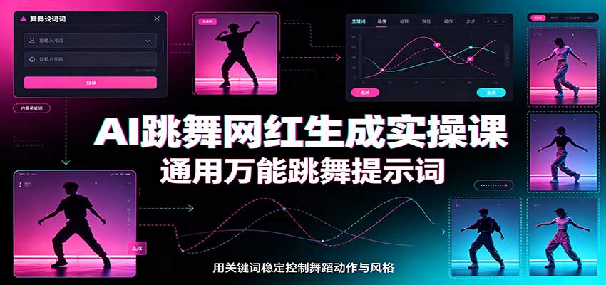 AI跳舞网红生成实操课：通用万能跳舞提示词，多模型适配，人物舞蹈视频制作全套教学-LanTi云网创