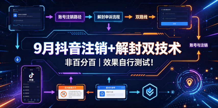 9月抖音注销+解封双技术，非百分百，效果自行测试！-LanTi云网创