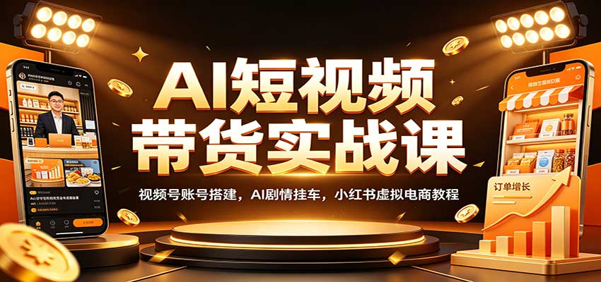 AI短视频带货实战课：视频号账号搭建，AI剧情挂车，小红书虚拟电商教程-LanTi云网创