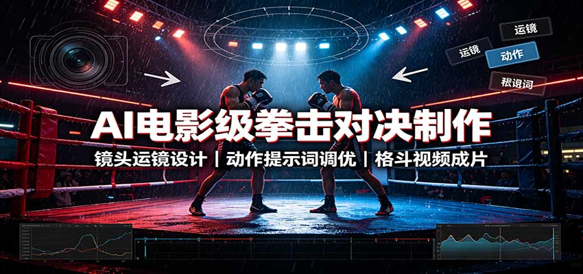 AI电影级拳击对决制作：镜头运镜设计，动作提示词调优，格斗视频成片-LanTi云网创