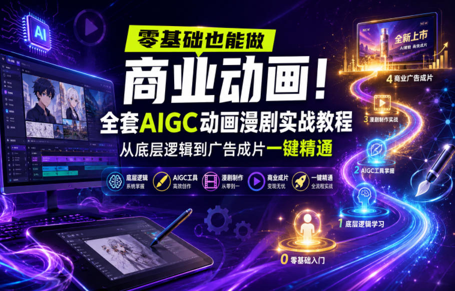零基础也能做商业动画！全套AIGC动画漫剧实战教程，从底层逻辑到广告成片一键精通(更新0905)-LanTi云网创