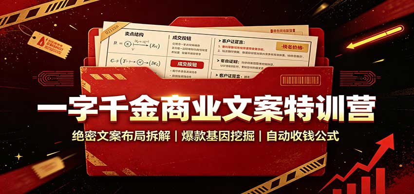 一字千金商业文案特训营：绝密文案布局拆解，爆款基因挖掘，自动收钱公式-LanTi云网创
