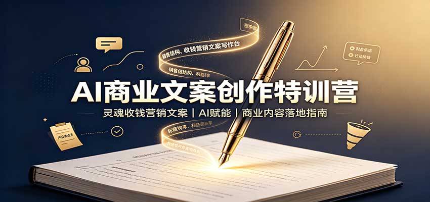 AI商业文案创作特训营：灵魂收钱营销文案，AI赋能，商业内容落地指南-LanTi云网创