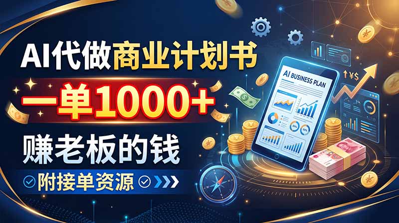 AI代做商业计划书，一单1000+，赚老板的钱，附接单资源-LanTi云网创