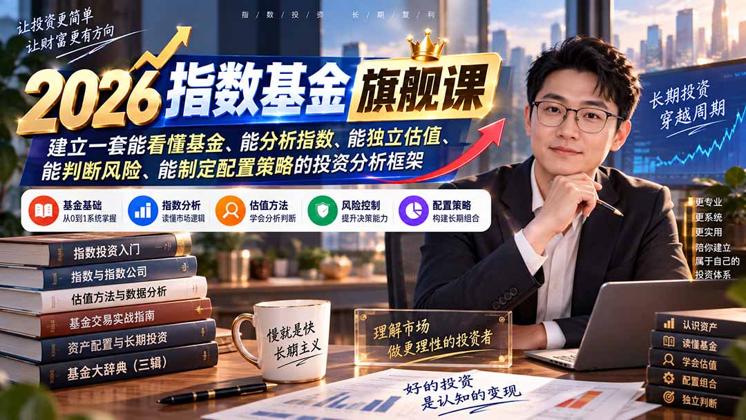 2026指数基金旗舰课｜建立一套能看懂基金、能分析指数、能独立估值、能判断风险、能制定配置策略的投资分析框架-LanTi云网创