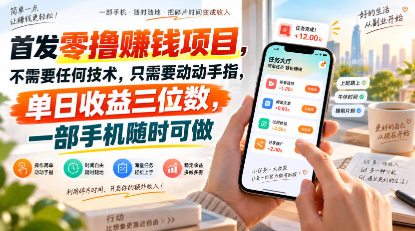 首发零撸賺钱项目，不需要任何技术，只需要动动手指，单日收益三位数，一部手机随时可做【揭秘】-LanTi云网创