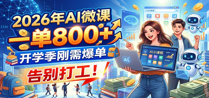 2026年AI微课，一单800+，开学季刚需爆单，告别打工！-LanTi云网创