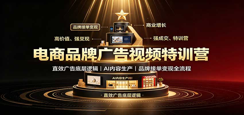 电商品牌广告视频特训：直效广告底层逻辑，AI内容生产，品牌接单变现全流程-LanTi云网创