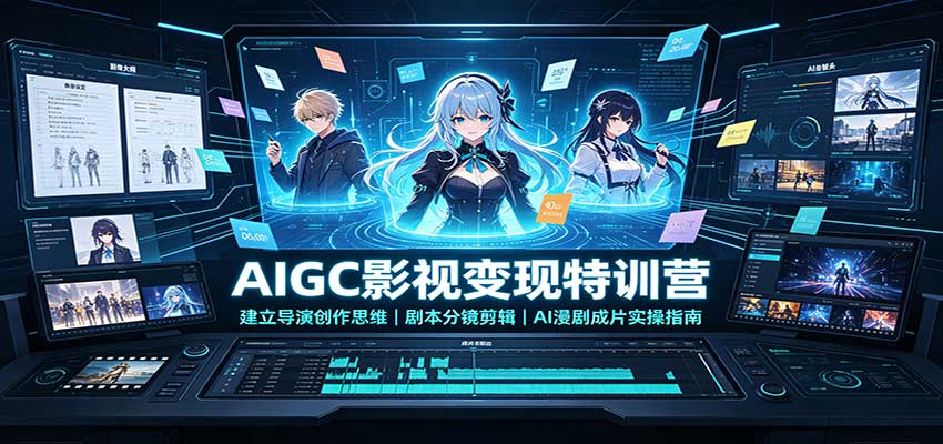AIGC影视变现特训营：建立导演创作思维，剧本分镜剪辑，AI漫剧成片实操指南-LanTi云网创