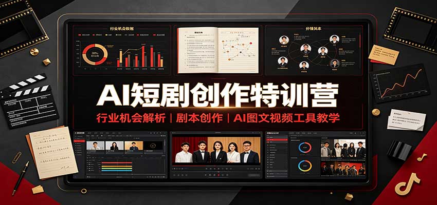 AI短剧创作特训营：行业机会解析，剧本创作，AI图文视频工具教学(文字版)-LanTi云网创