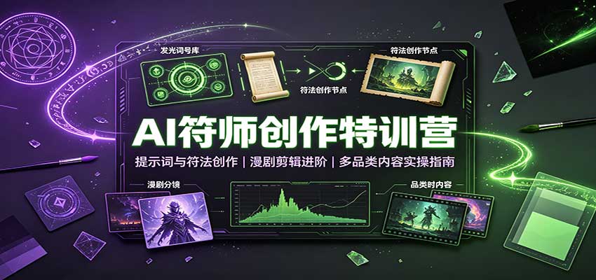 AI符师创作特训营：提示词与符法创作，漫剧剪辑进阶，多品类内容实操指南-LanTi云网创