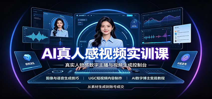 AI真人感视频实训课：图像语音生成，UGC内容制作，AI数字博主变现教程-LanTi云网创
