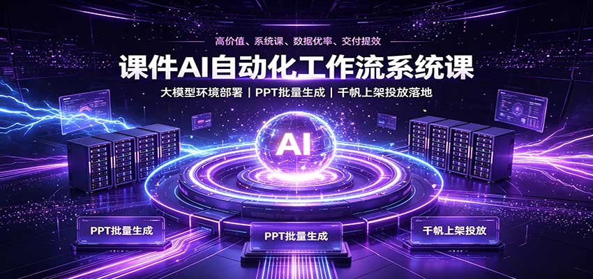 课件AI自动化工作流系统课：大模型环境部署，PPT批量生成，千帆上架投放落地-LanTi云网创