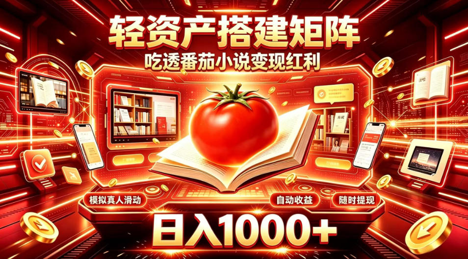 轻资产搭建矩阵，吃透番茄小说变现红利，日入1000+，支持无限矩阵放大【揭秘】-LanTi云网创