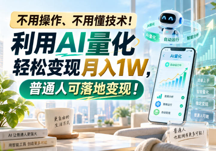不用操作、不用懂技术！利用AI量化轻松变现月入1W，普通人可落地变现！【揭秘】-LanTi云网创