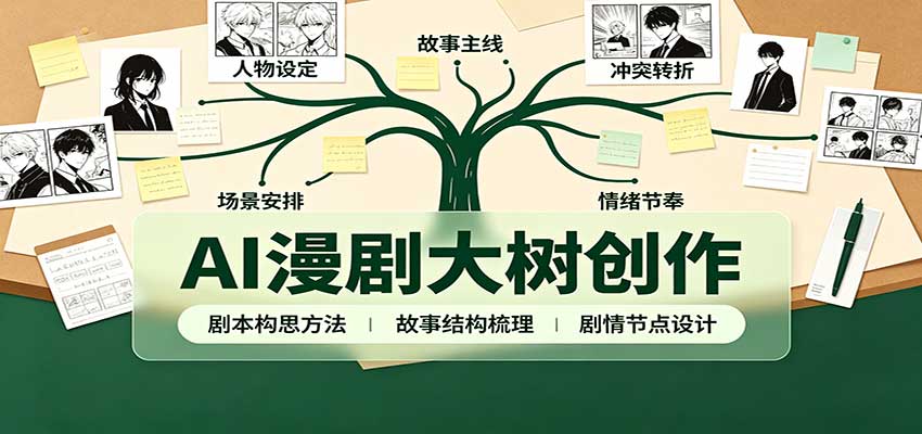 AI漫剧大树创作：剧本构思课程讲解，软件插件配置，配套工具资料完整梳理-LanTi云网创