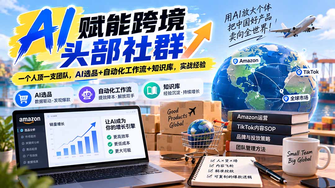AI赋能跨境头部社群-更新9月：一个人顶一支团队，AI选品+自动化工作流+知识库，实战经验-LanTi云网创