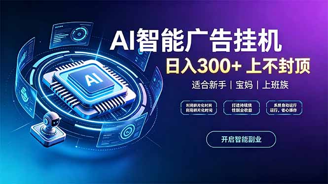 上班族、宝妈的被动副业！AI广告挂机24小时自动跑-LanTi云网创