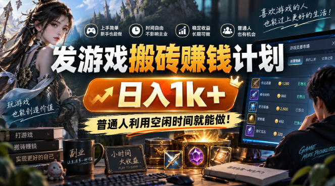 发游戏搬砖賺钱计划，日入1k+，普通人利用空闲时间就能做！【揭秘】-LanTi云网创