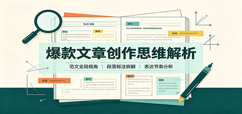 爆款文章创作思维解析：全局视角拆解范文，梳理行文逻辑，搭配真实拆文实操案例-LanTi云网创