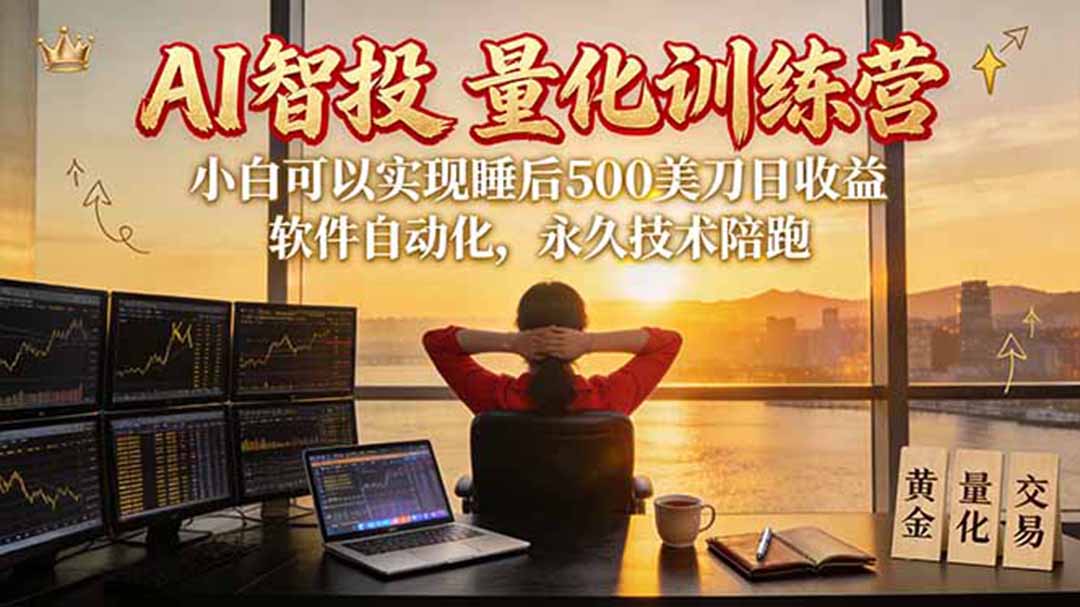AI智投EA量化训练营【第三期】，多策略智投+防爆技术+趋势分析 ，轻松上手，矩阵放大，长期稳定。-LanTi云网创