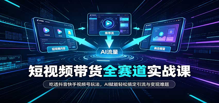 短视频带货全赛道：吃透抖音快手视频号玩法，AI赋能轻松搞定引流与变现难题-LanTi云网创
