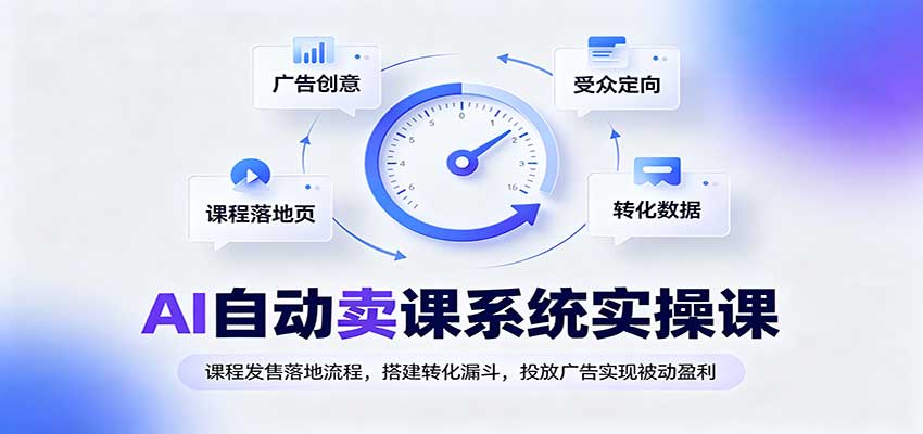 AI自动卖课系统实操课：课程发售落地流程，搭建转化漏斗，投放广告实现被动盈利-LanTi云网创