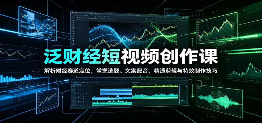 泛财经短视频创作课：解析财经赛道定位，掌握选题、文案配音，精通剪辑与特效制作技巧-LanTi云网创