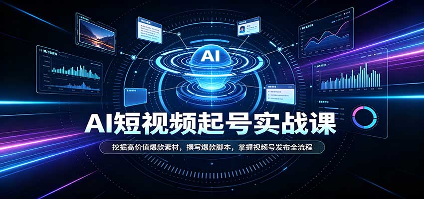短视频AI起号实战课：挖掘高价值爆款素材，撰写爆款脚本，掌握视频号发布全流程-LanTi云网创