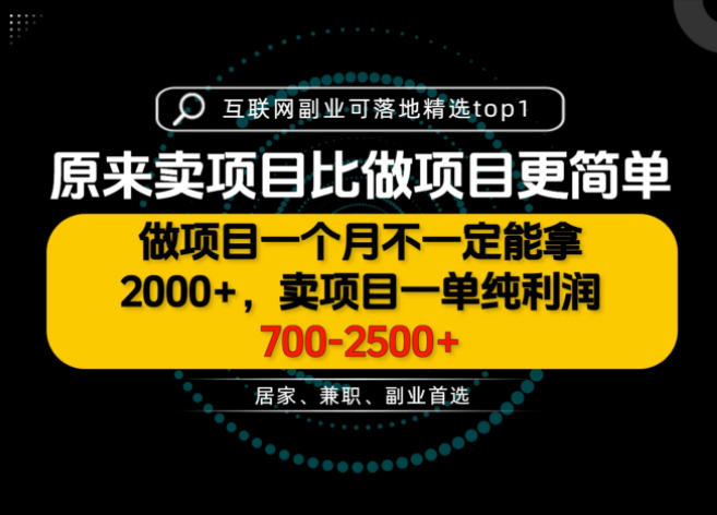 一单利润700-2.5K+，为什么我们要卖项目而不是做项目，我们普通人应该怎样开始？【揭秘】-LanTi云网创