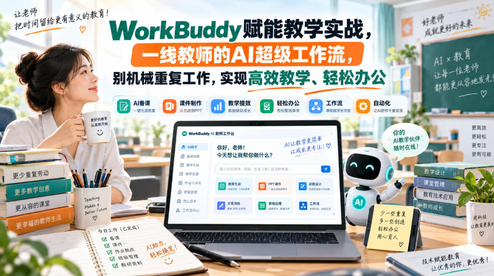 WorkBuddy赋能教学实战，一线教师的AI超级工作流，别机械重复工作，实现高效教学、轻松办公-LanTi云网创