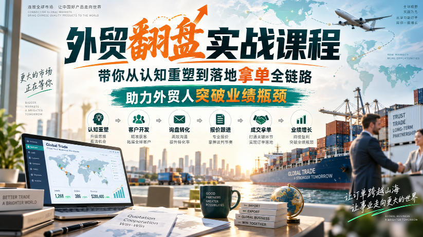 外贸翻盘实战课程，带你从认知重塑到落地拿单全链路，助力外贸人突破业绩瓶颈-LanTi云网创